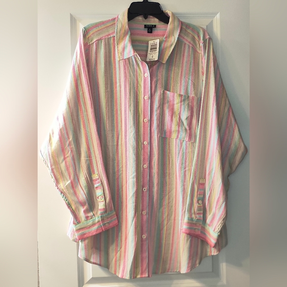 Torrid Lizzie Button-Up Long Sleeve Shirt Size 4X 26 - Picture 2 of 5